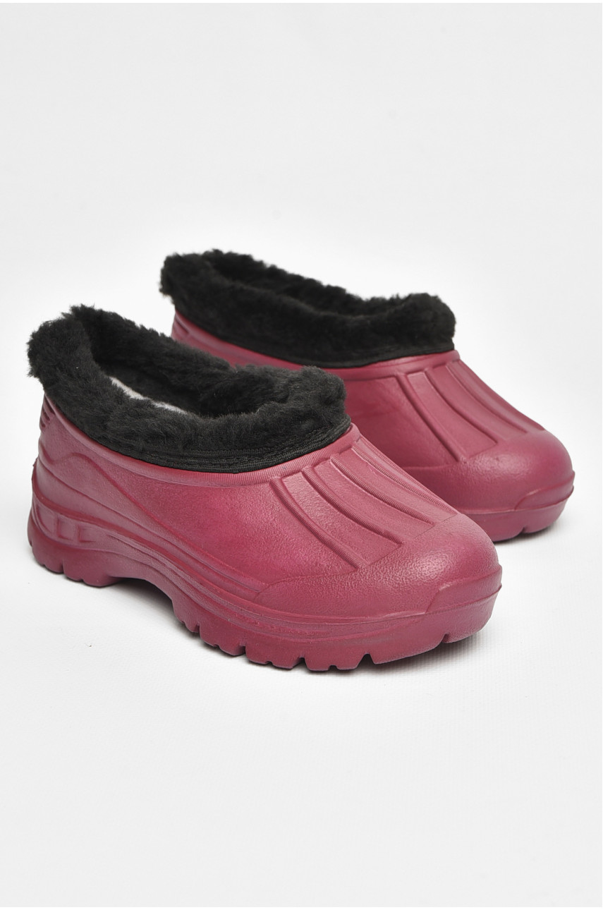 Галоші дитячі на флісі бордового кольору 2835 ежик 205317