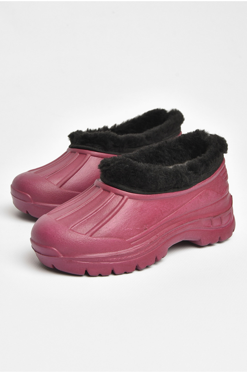 Галоші дитячі на флісі бордового кольору 2835 ежик 205317