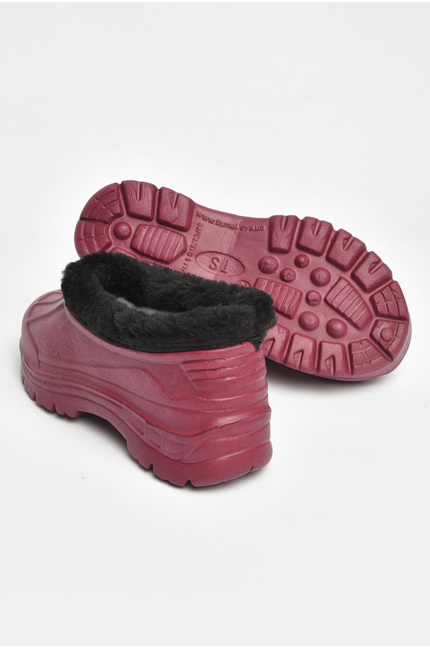Галоші дитячі на флісі бордового кольору 2835 ежик 205317