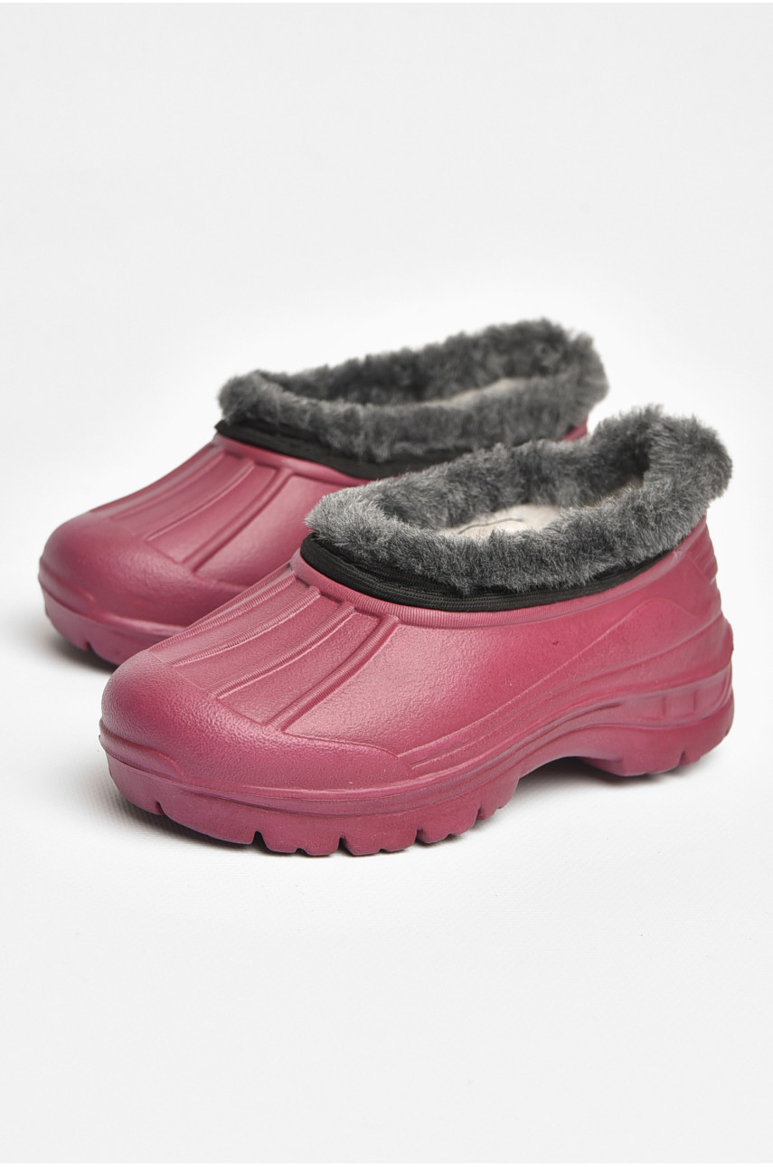 Галоші дитячі на флісі бордового кольору 2835 ежик 205320