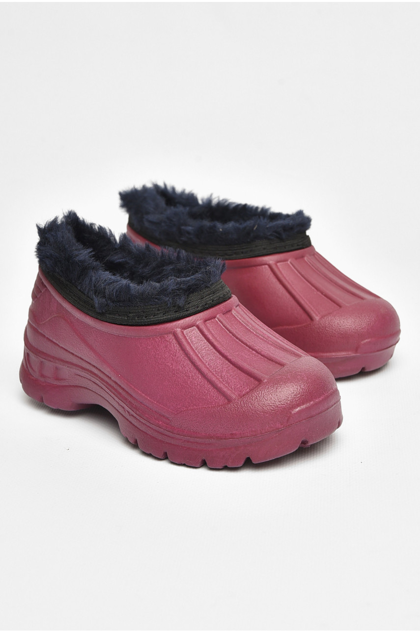 Галоші дитячі на флісі бордового кольору 2835 ежик 205321