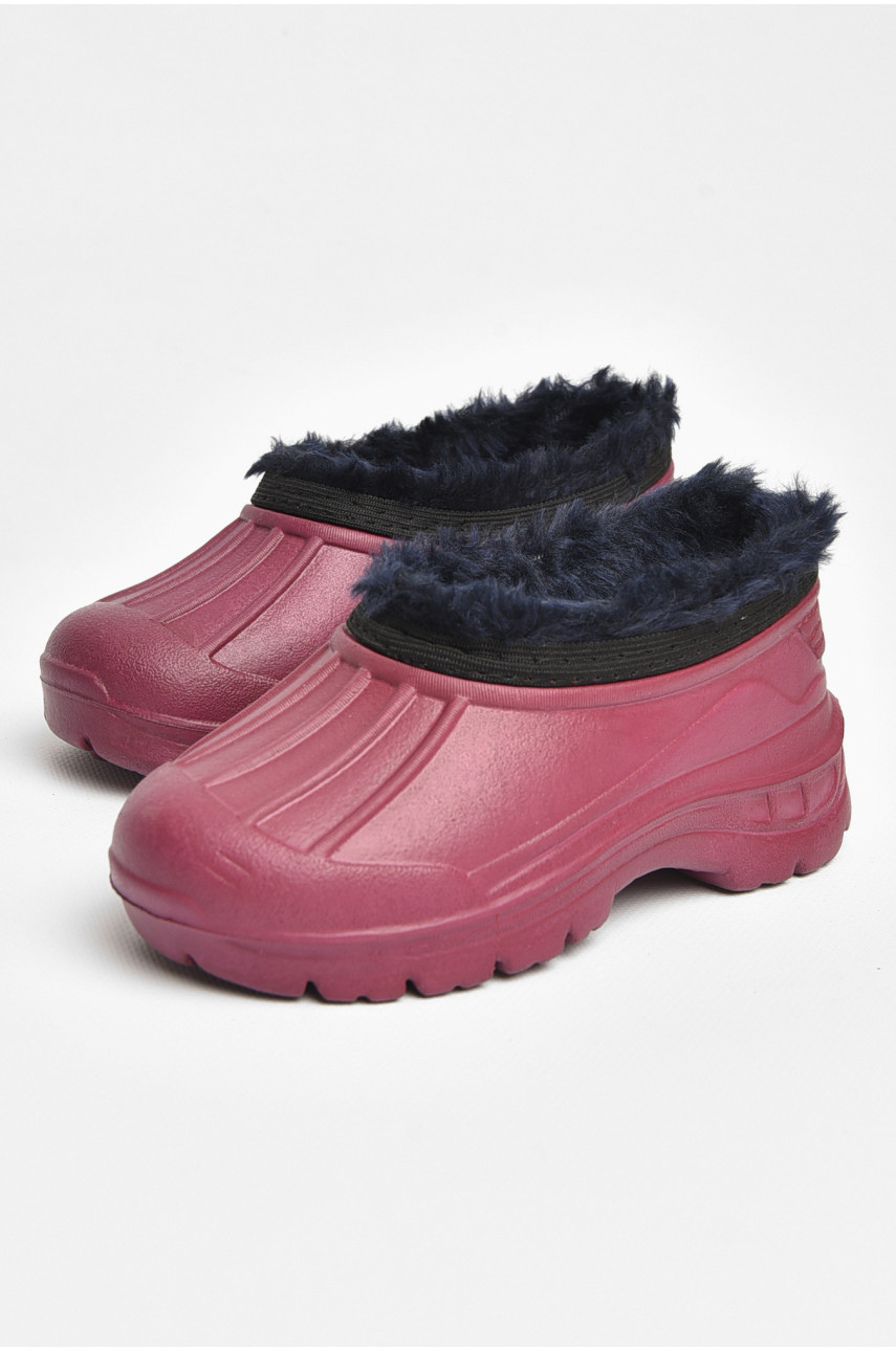 Галоші дитячі на флісі бордового кольору 2835 ежик 205321