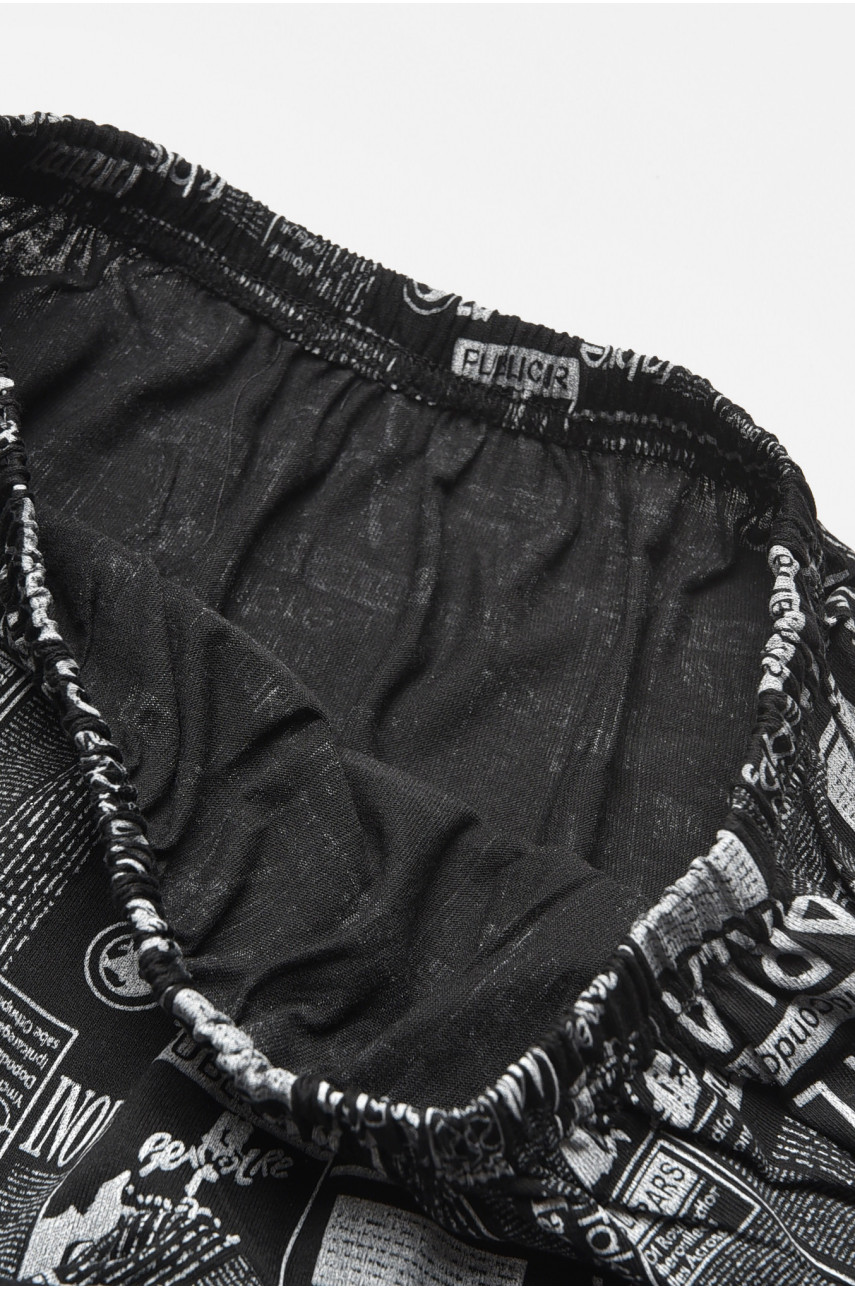 Трусы семейные мужские черного цвета с принтом 205324