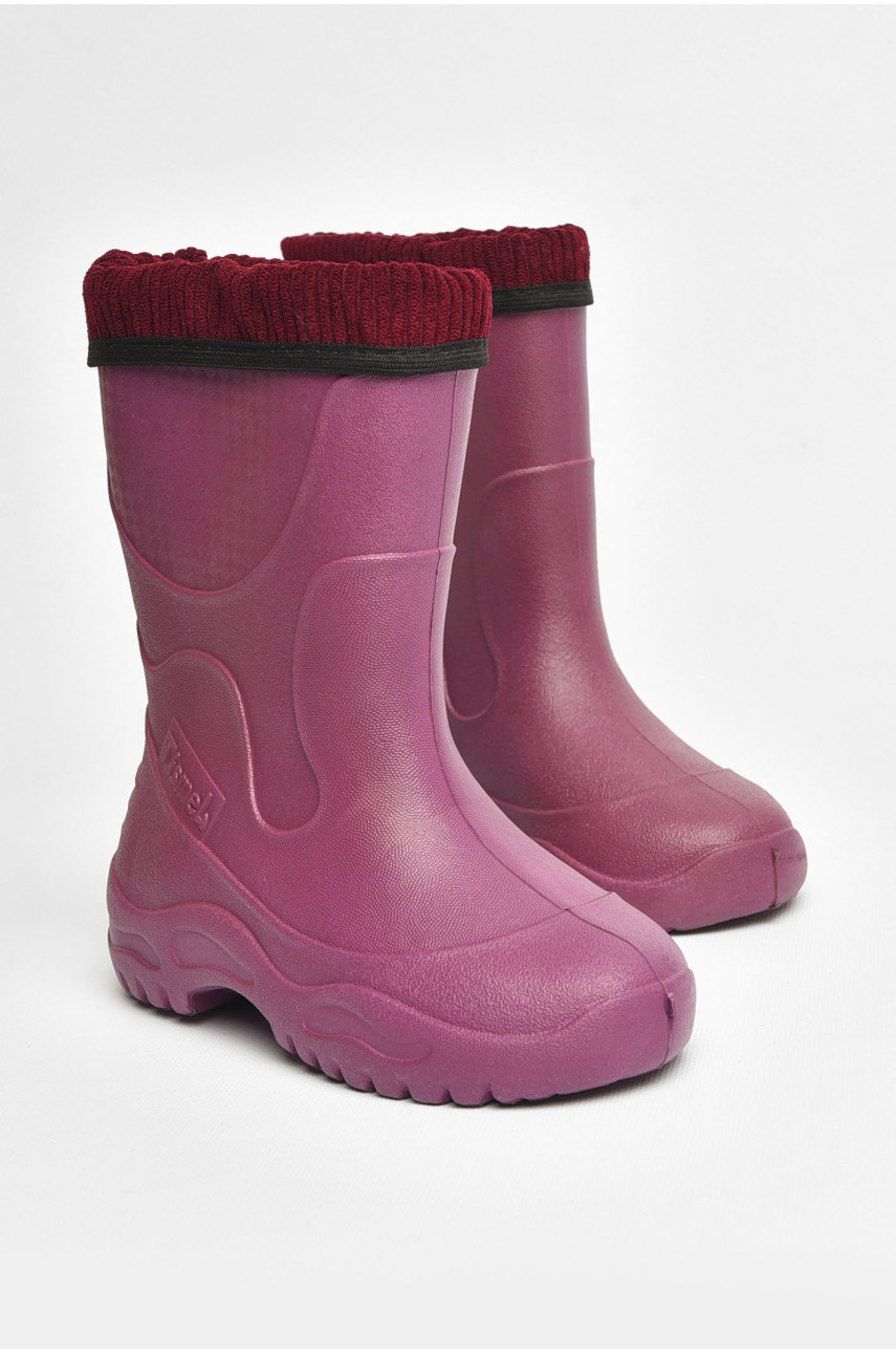 Сапоги пена детские для подростка бордового цвета со сьемным носком 3136 205412