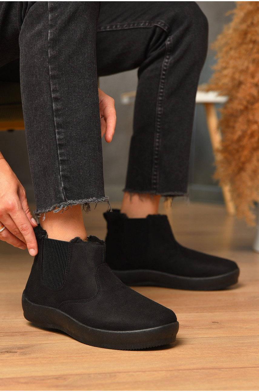 Бурки женские на меху черного цвета д22 205422