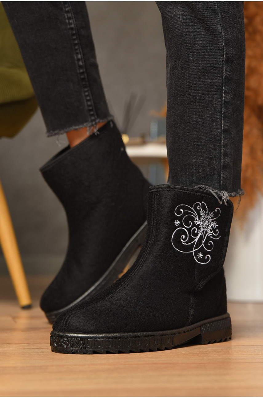 Бурки женские на меху черного цвета 7810-2в 205423