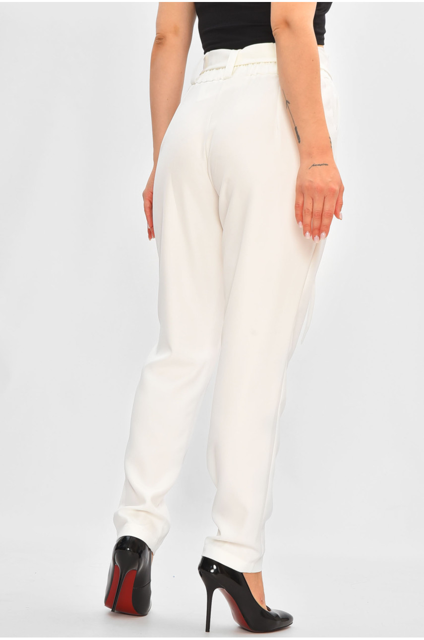 Штаны женские однотонные белого цвета 205424