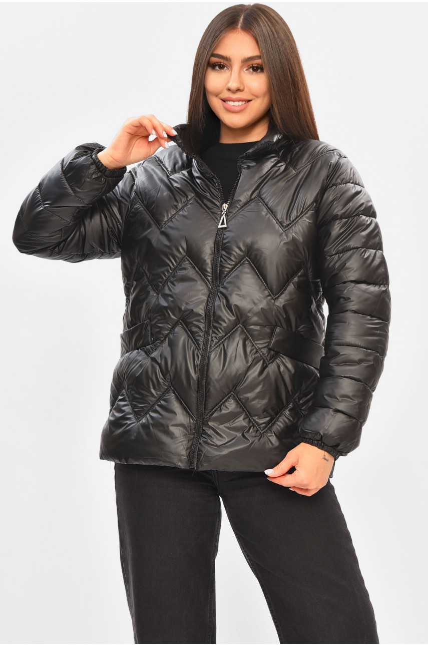 Куртка жіноча демісезонна чорного кольору 226 205426
