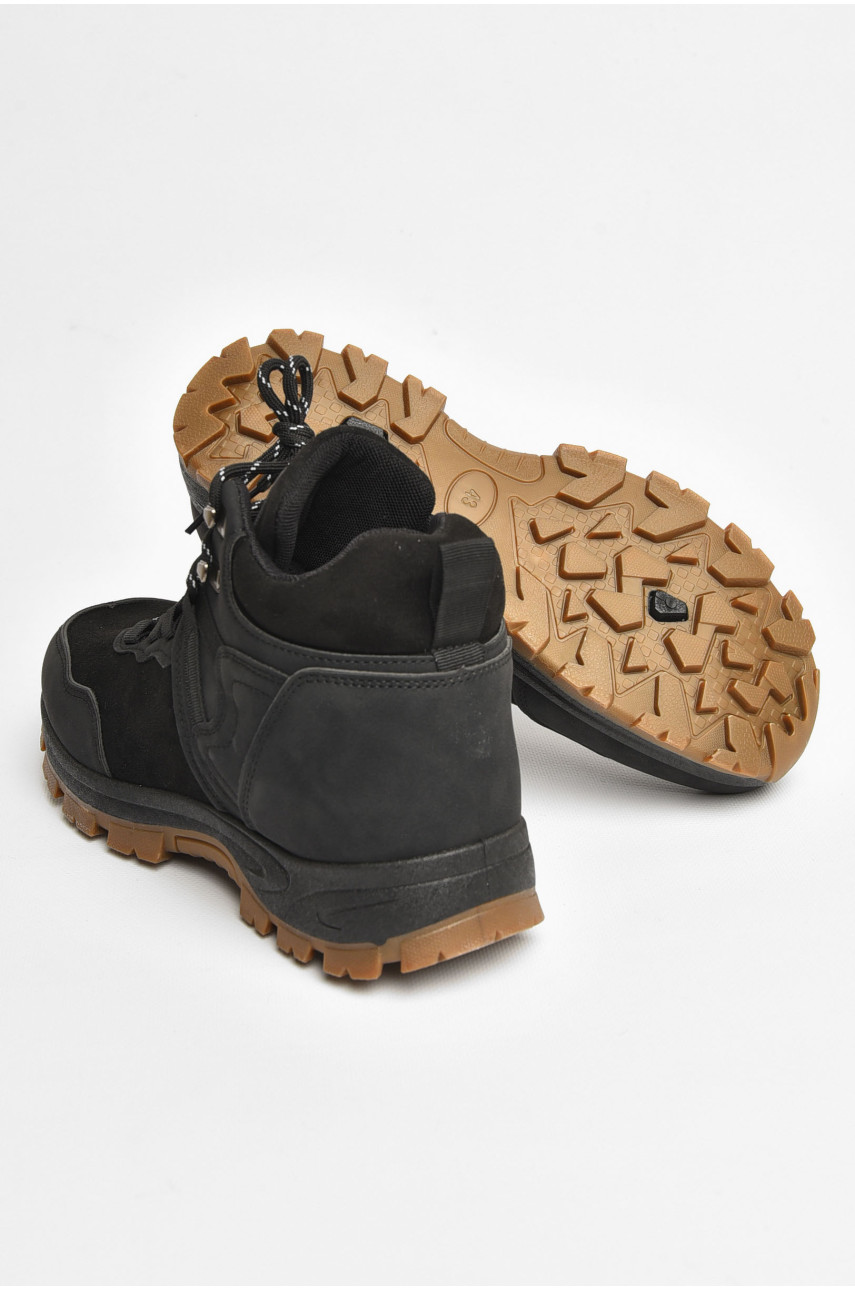 Черевики чоловічі зимові на хутрі чорного кольору YB10042-1 205428