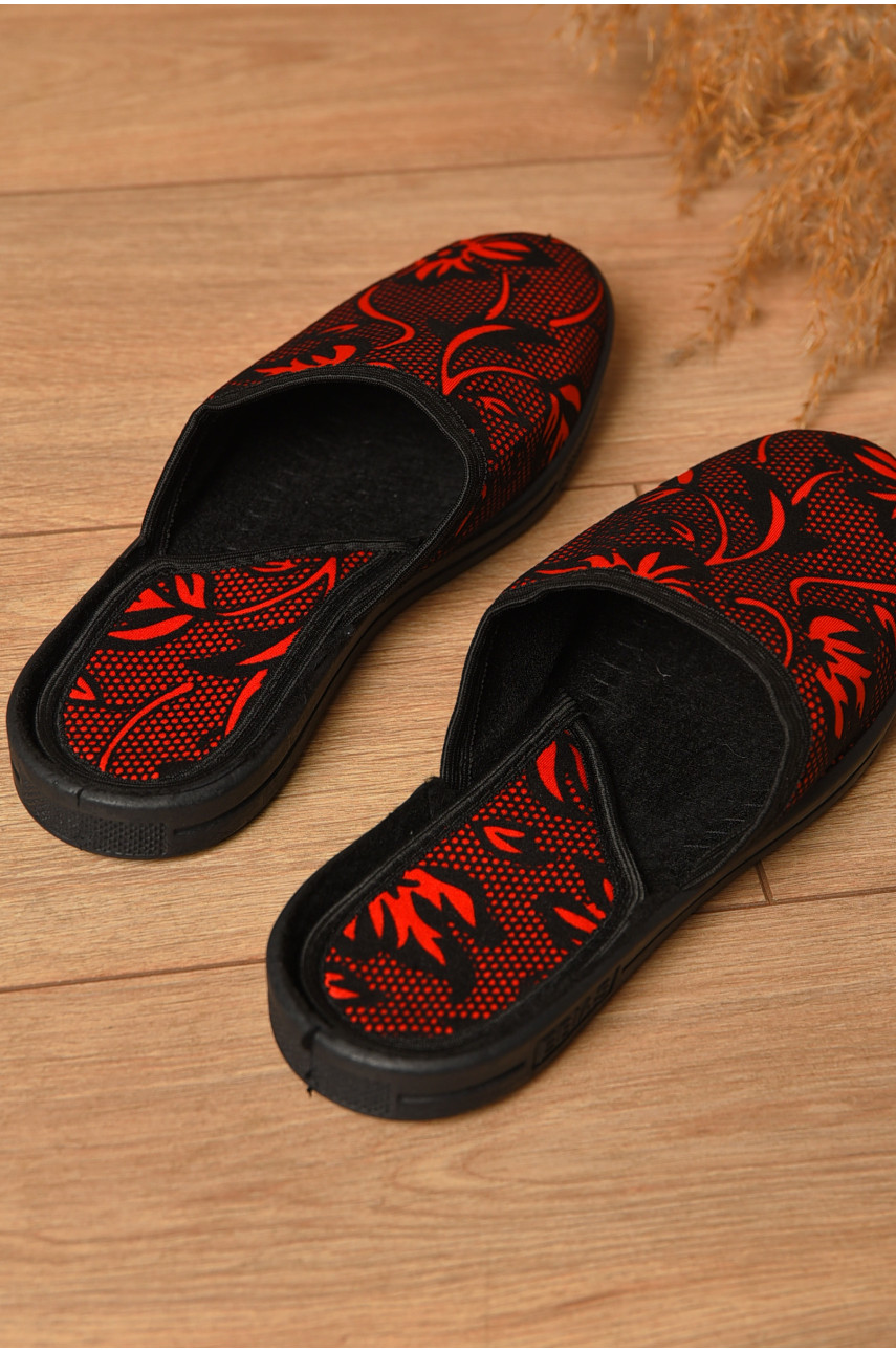 Тапочки женские красного цвета Ебіас квітка 205434