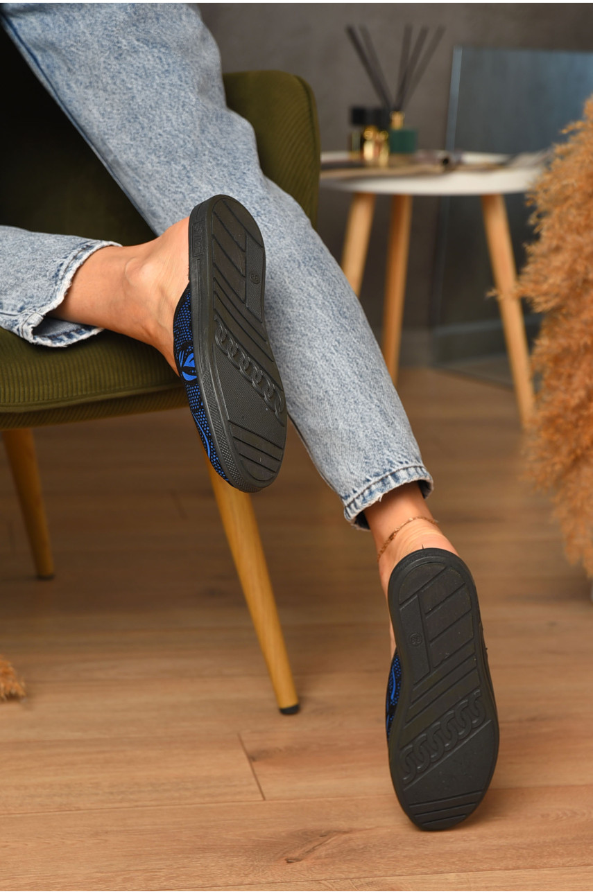 Тапочки женские синего цвета Ебіас квітка 205435