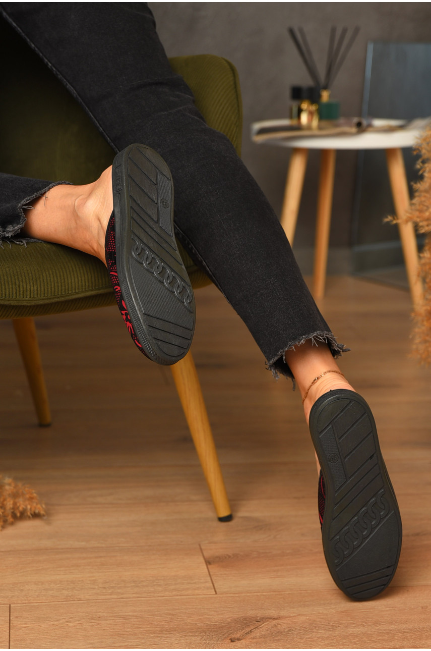 Тапочки женские бордового цвета Ебіас квітка 205436