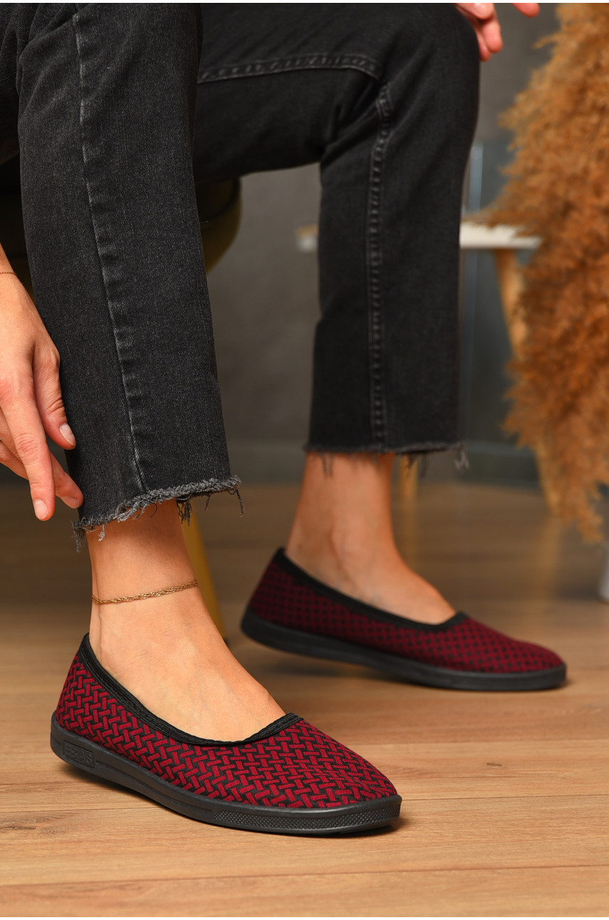 Тапочки женские бордового цвета Ебіас лодочка 205437