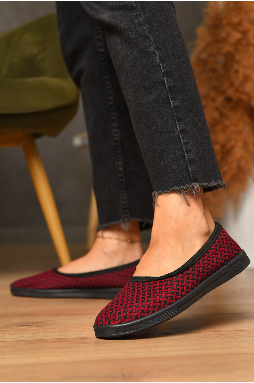 Тапочки женские бордового цвета Ебіас лодочка 205437