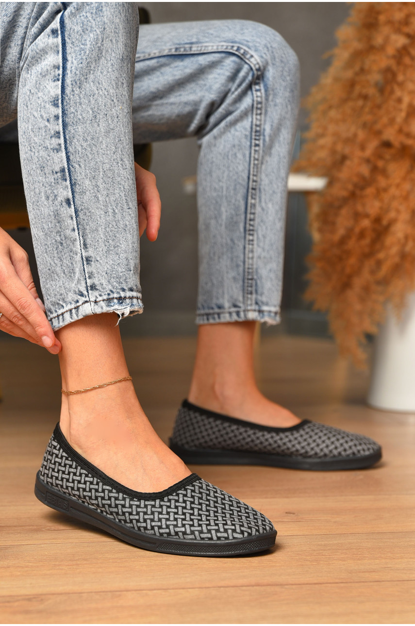 Капці жіночі сірого кольору Ебіас лодочка 205440