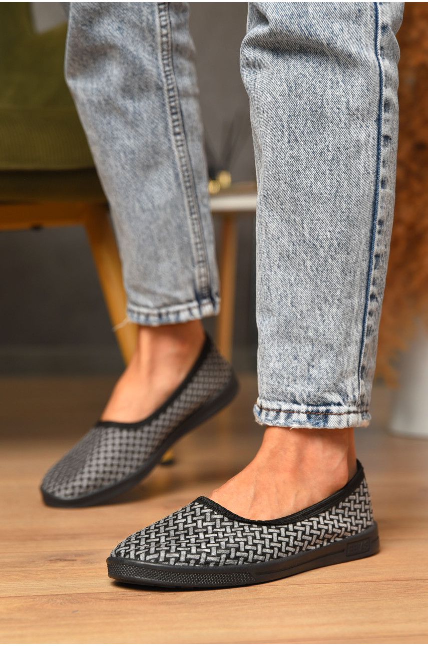 Капці жіночі сірого кольору Ебіас лодочка 205440