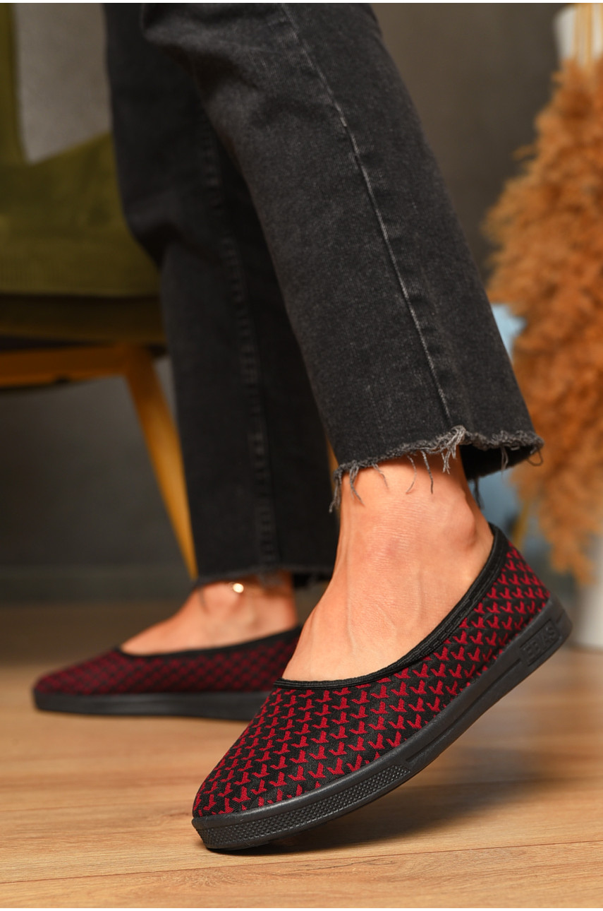 Капці жіночі бордового кольору Ебіас лодочка 205443