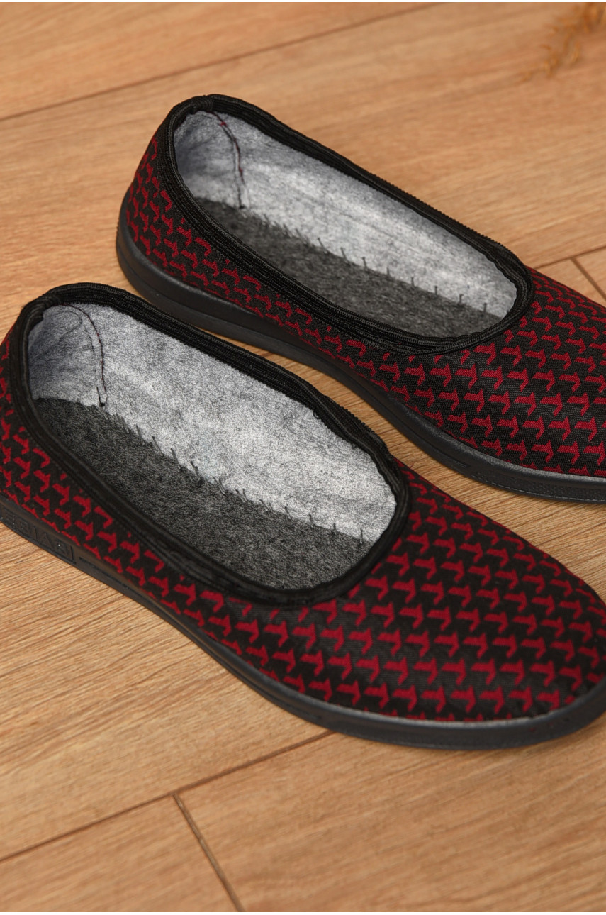 Тапочки женские бордового цвета Ебіас лодочка 205443