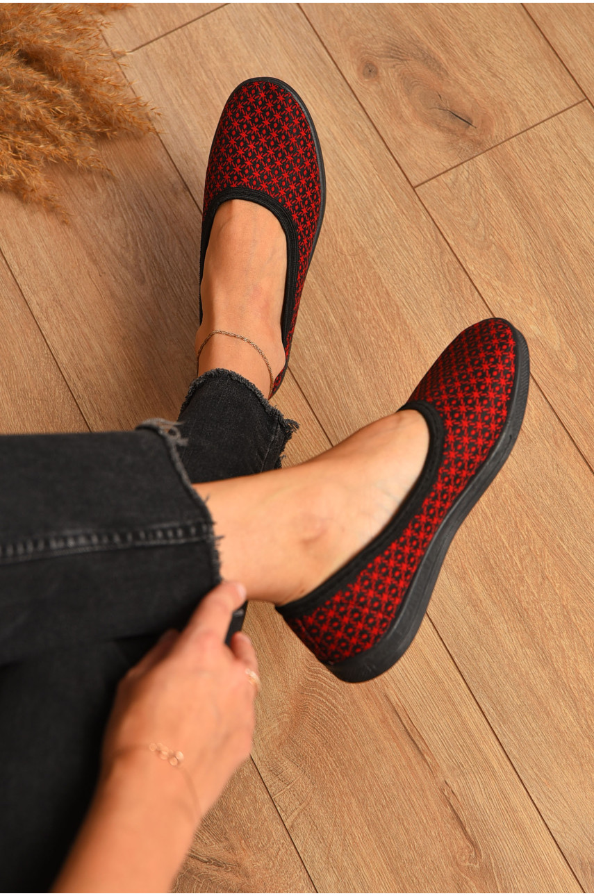 Капці жіночі темно-червоного кольору Ебіас лодочка 205445