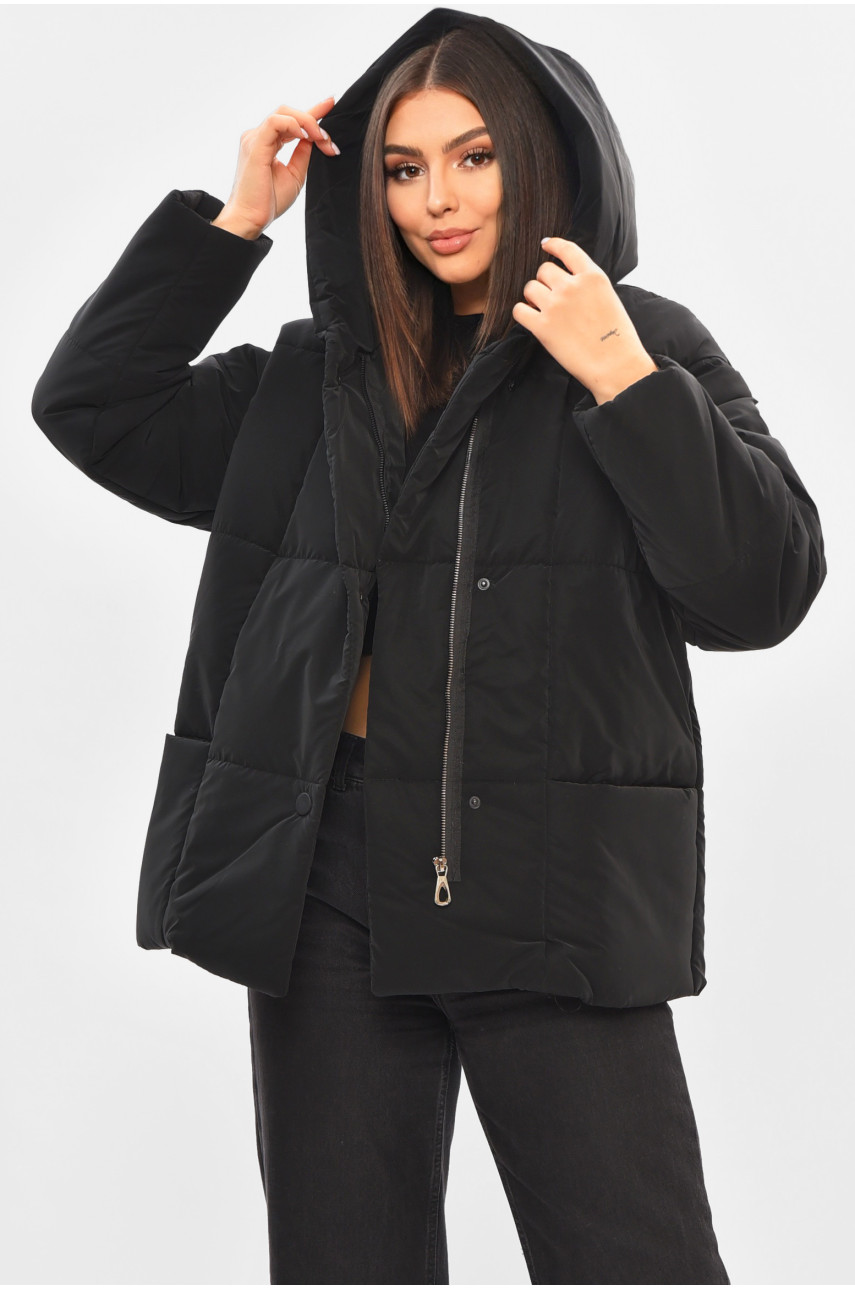 Куртка жіноча демісезонна чорного кольору 268 205470