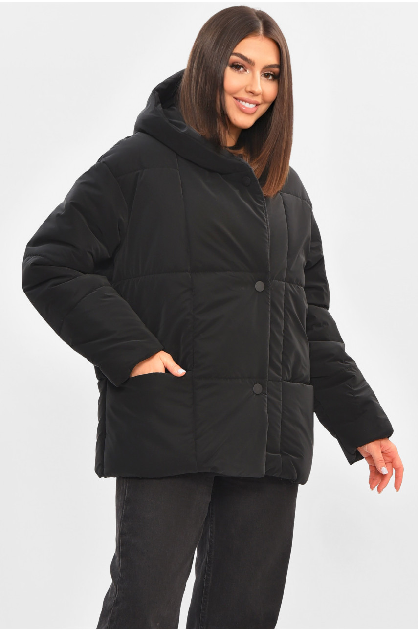 Куртка жіноча демісезонна чорного кольору 268 205470