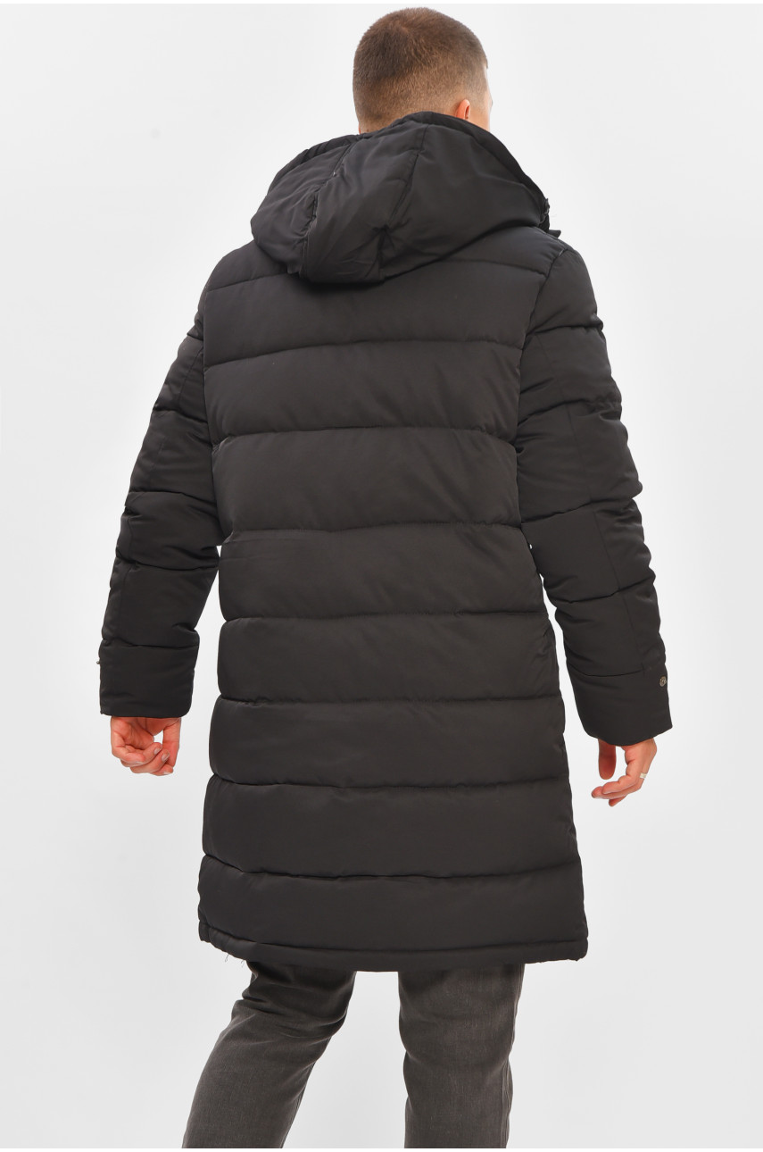 Куртка чоловіча подовжена єврозима чорного кольору 869 205471