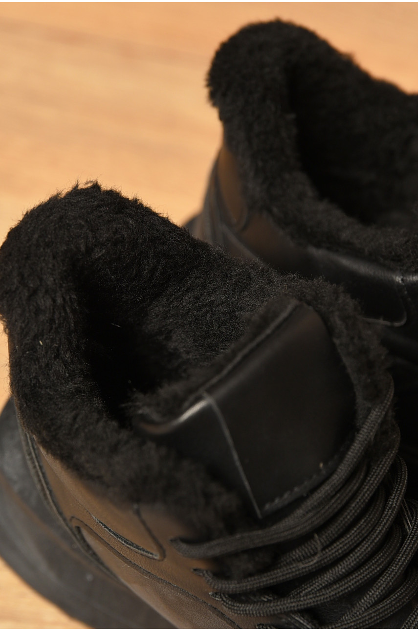 Кроссовки женские на меху черного цвета м97-1 205478