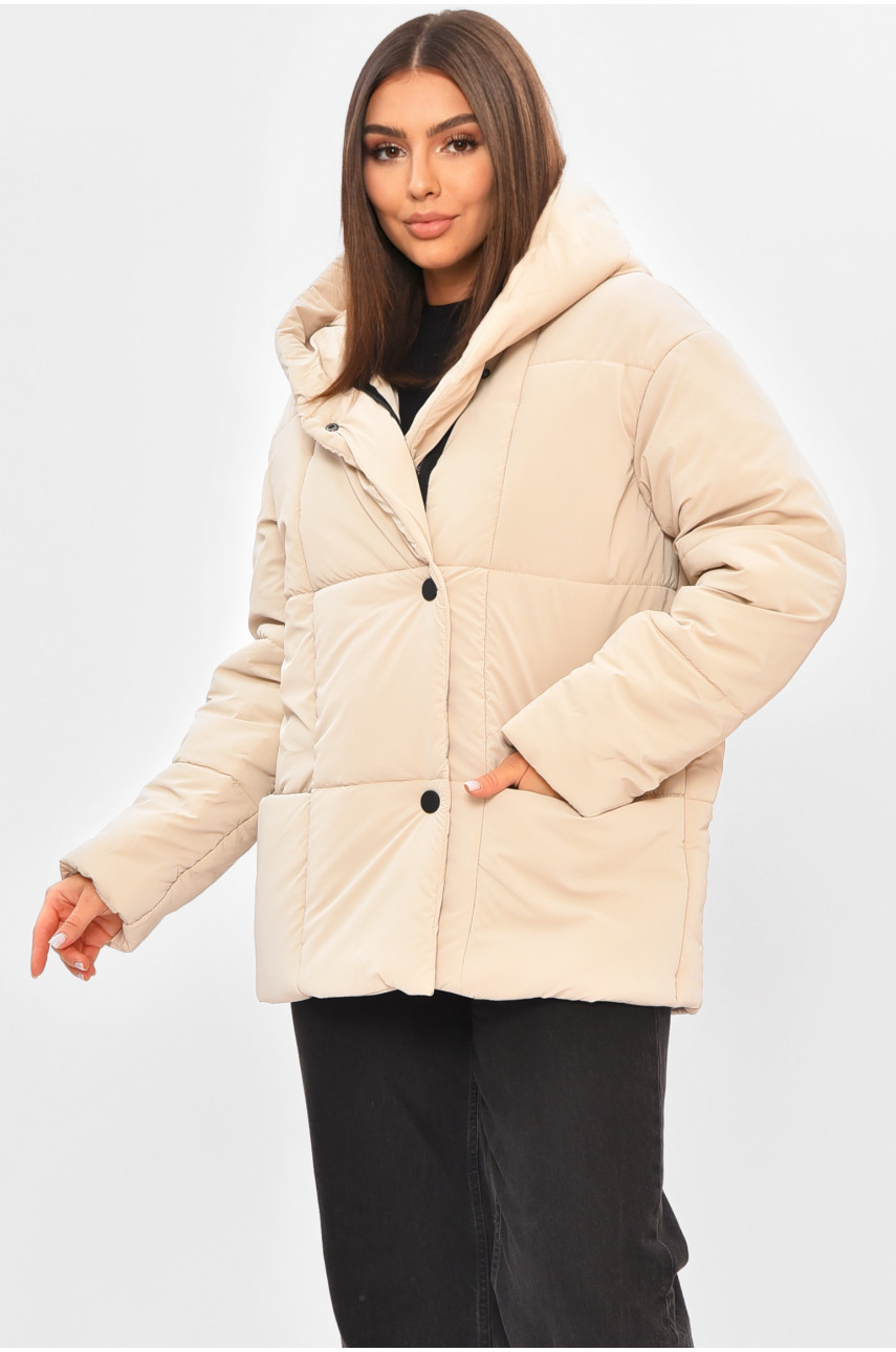 Куртка жіноча демісезонна світло-бежевого кольору 268 205479