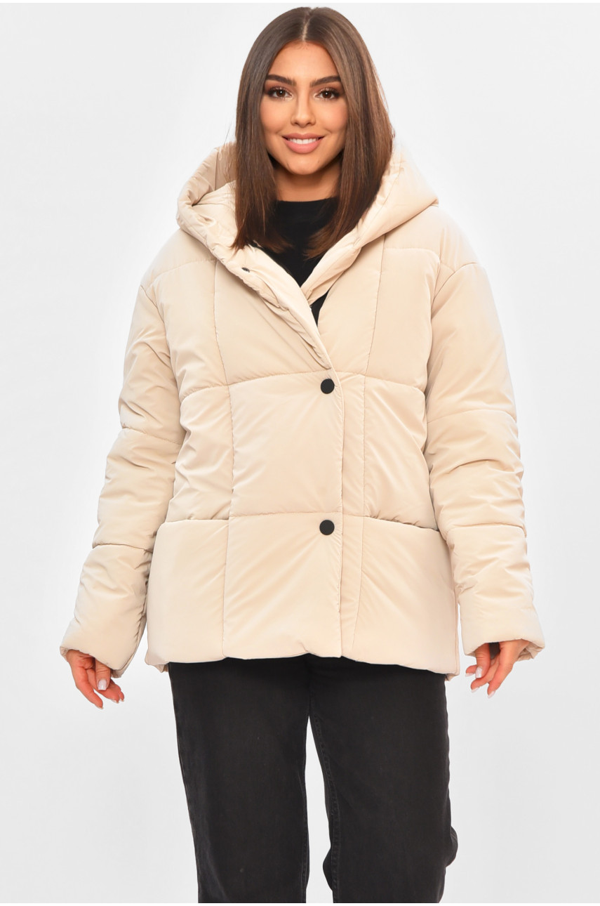 Куртка жіноча демісезонна світло-бежевого кольору 268 205479
