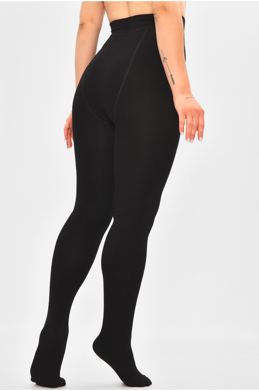 Колготки женские на искусственном меху  черного цвета 280 205480