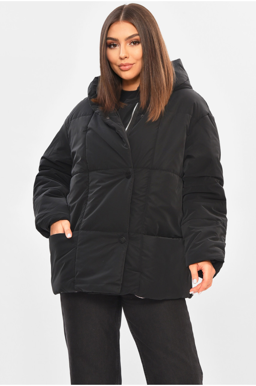Куртка жіноча демісезонна чорного кольору 268 205483