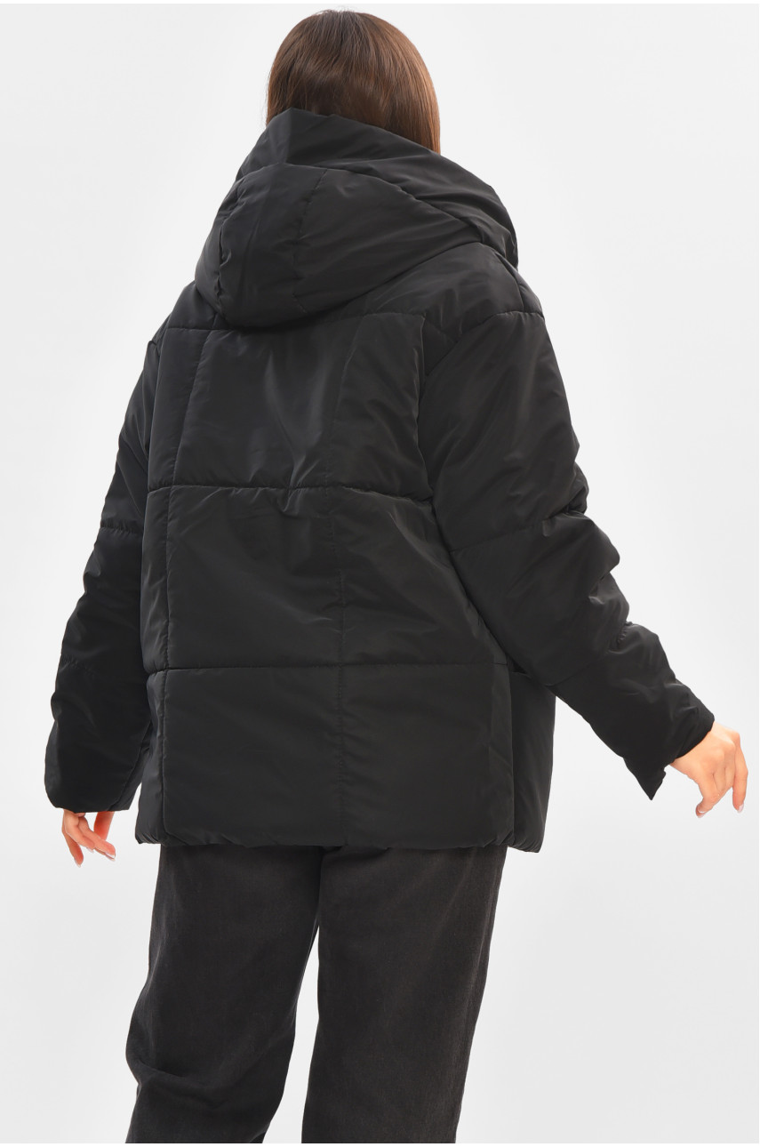 Куртка жіноча демісезонна чорного кольору 268 205483 Куртка жіноча демісезонна чорного кольору 268 205483