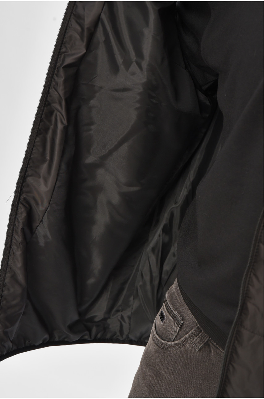 Жилетка мужская полубатальная  демисезонная черного цвета 205485