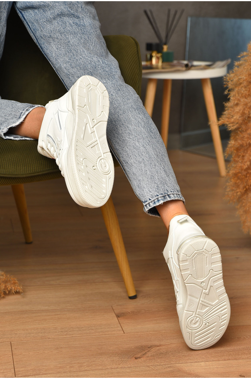 Кросівки жіночі зимові білого кольору на шнурівці 106-1 205488 Кросівки жіночі зимові білого кольору на шнурівці 106-1 205488