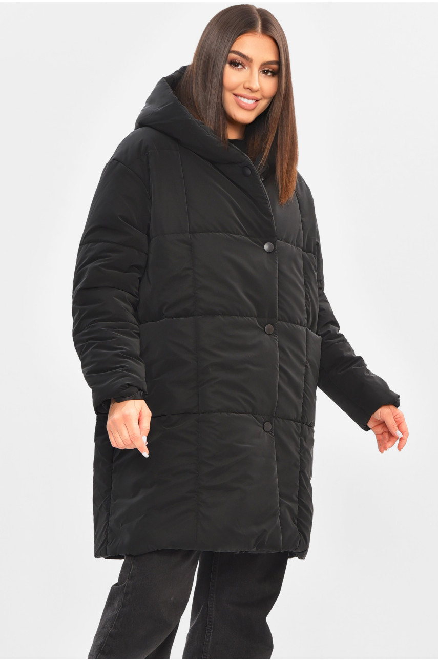 Куртка жіноча демісезонна чорного кольору 341 205494