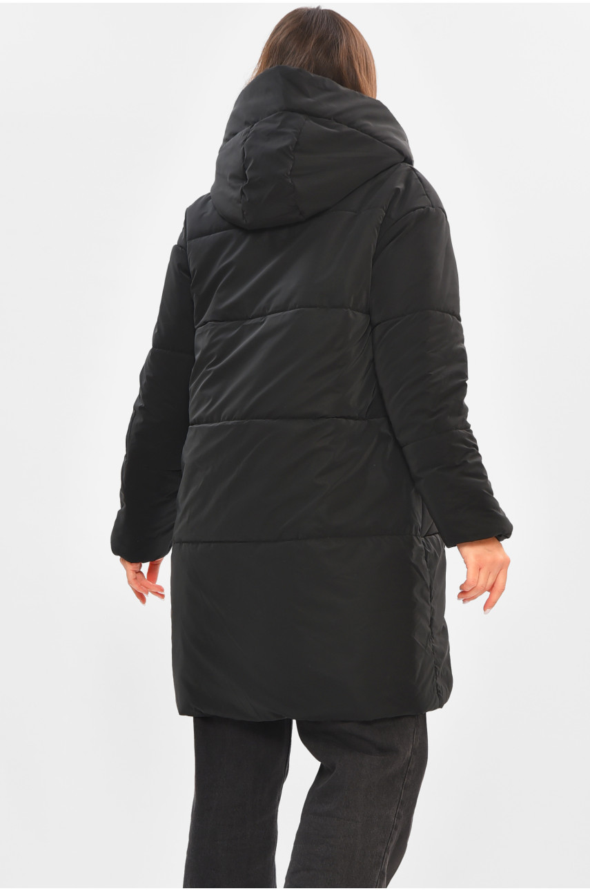 Куртка жіноча демісезонна чорного кольору 341 205494 Куртка жіноча демісезонна чорного кольору 341 205494