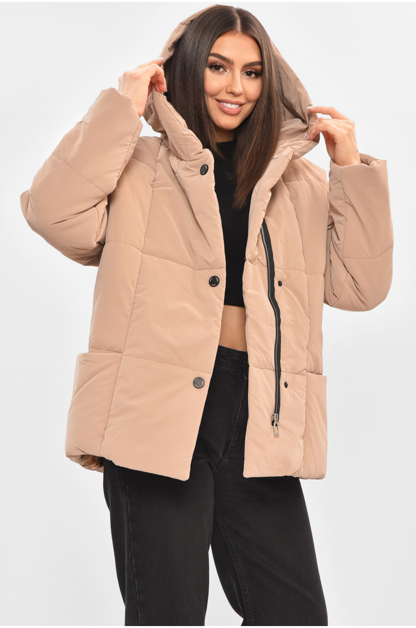 Куртка жіноча демісезонна бежевого кольору 268 205497