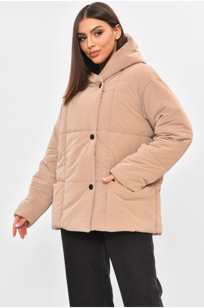 Куртка жіноча демісезонна бежевого кольору 268 205497
