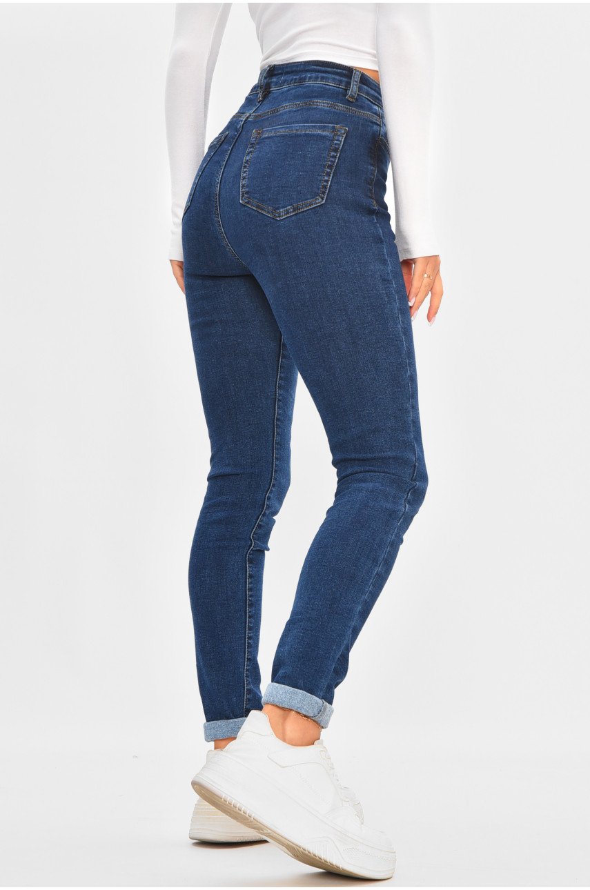 Джинсы женские утепленные синего цвета 7152 205506 Джинсы женские утепленные синего цвета 7152 205506