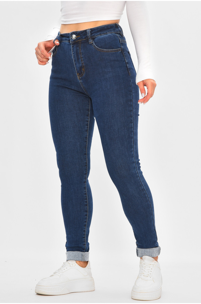 Джинси жіночі утеплені темно-синього кольору 7139 205508