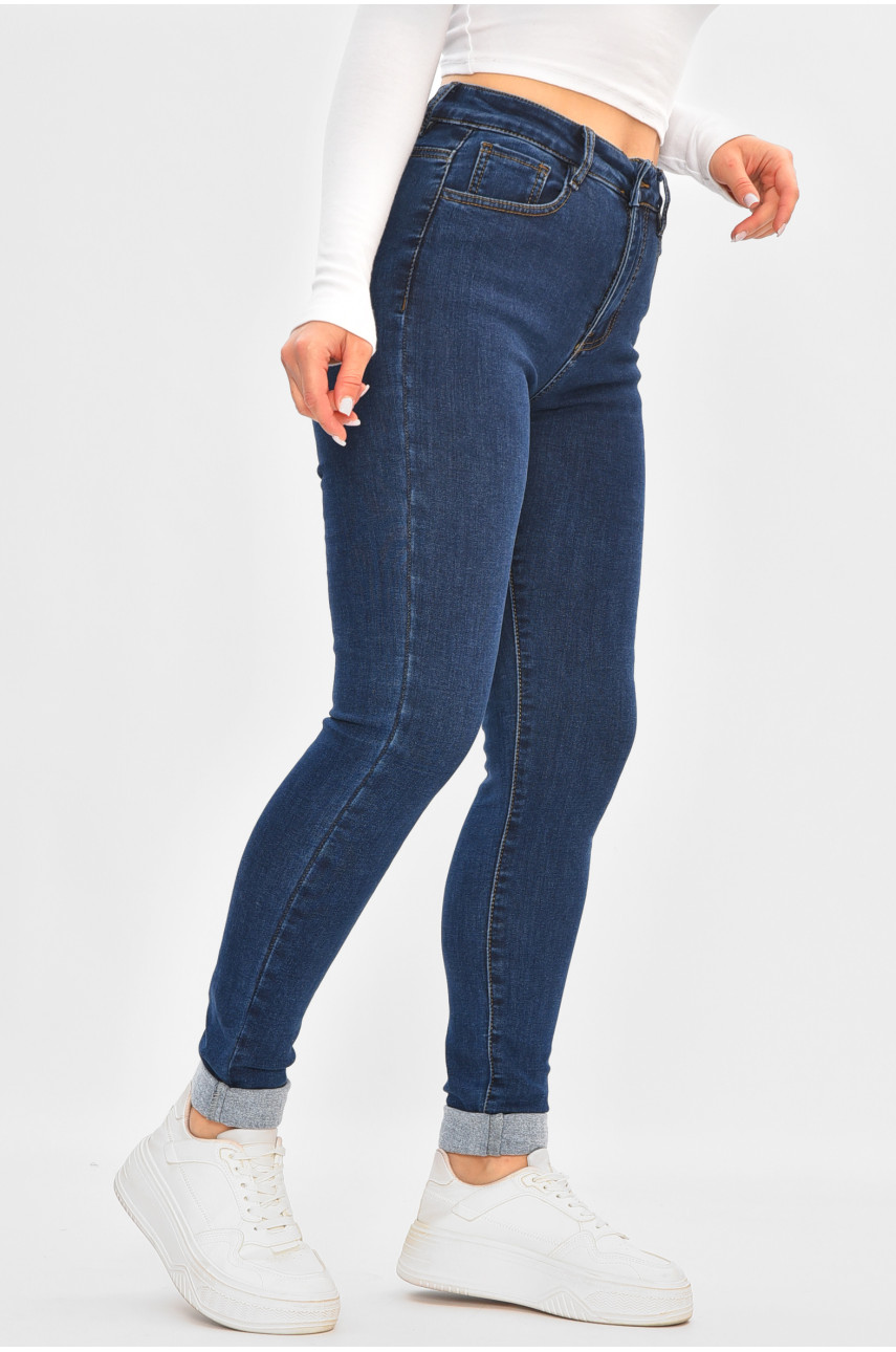 Джинси жіночі утеплені темно-синього кольору 7139 205508