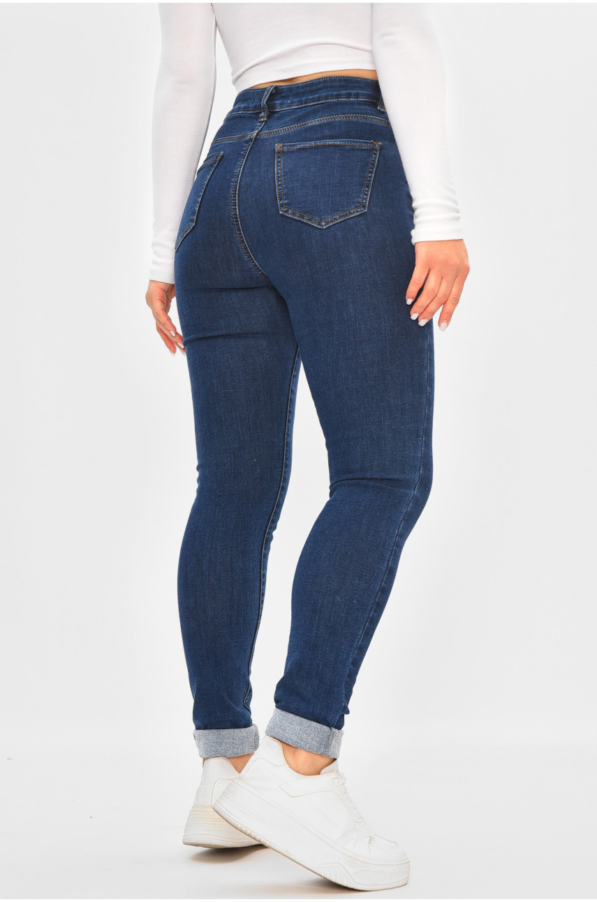 Джинси жіночі утеплені темно-синього кольору 7139 205508