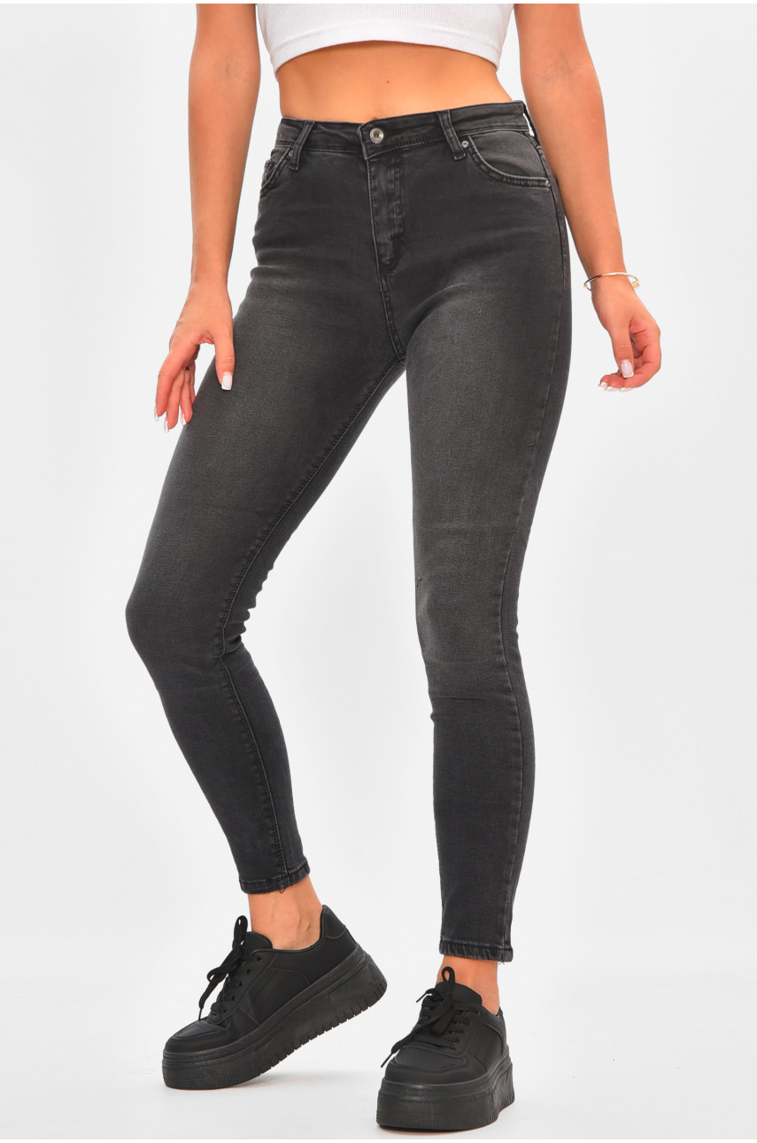 Джинси жіночі скінні темно-сірого кольору 4246 205509