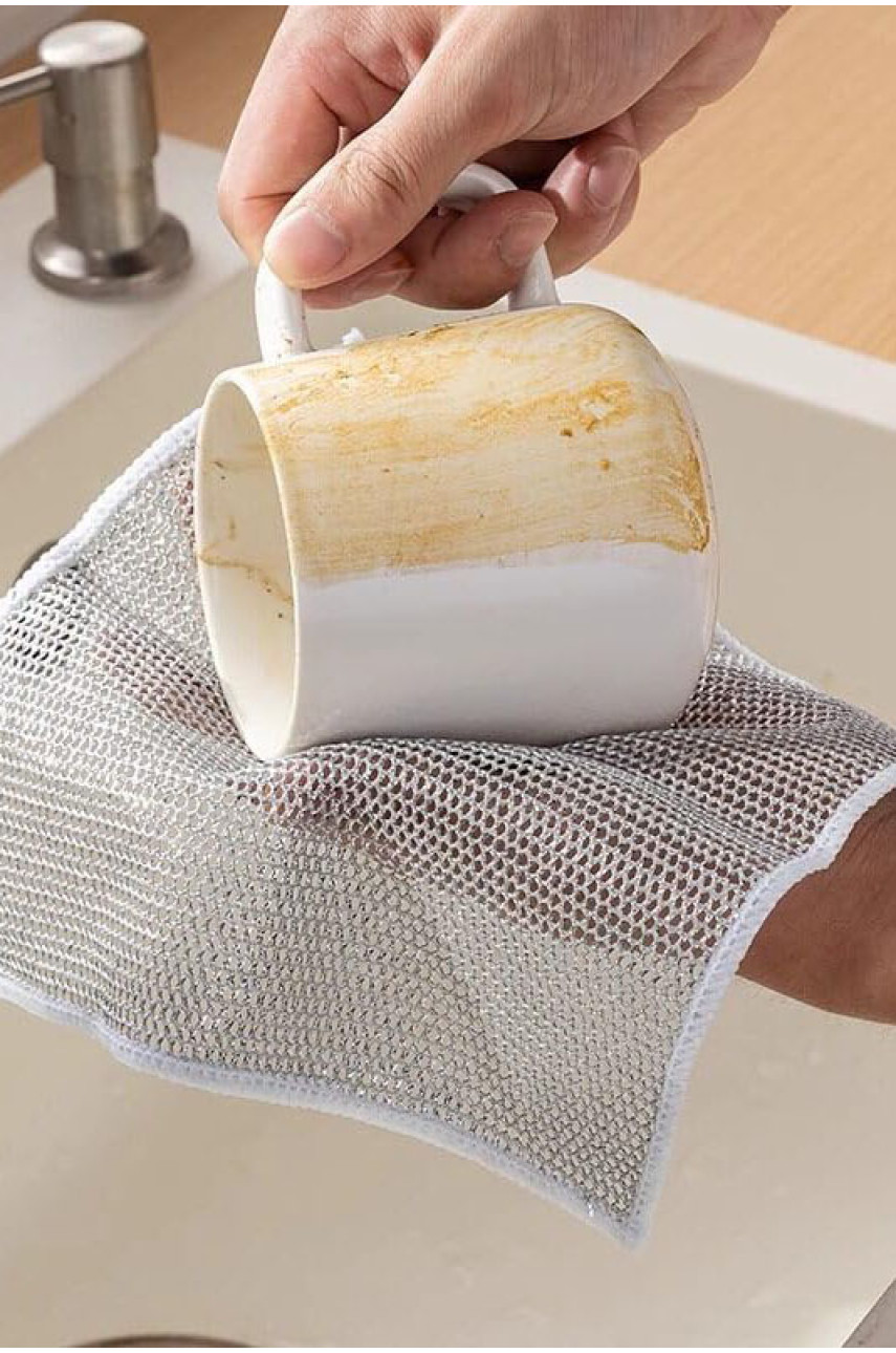 Набір багаторазових серветок металевих для кухні 20 х 20 (3 шт) 205513 Набір багаторазових серветок металевих для кухні 20 х 20 (3 шт) 205513