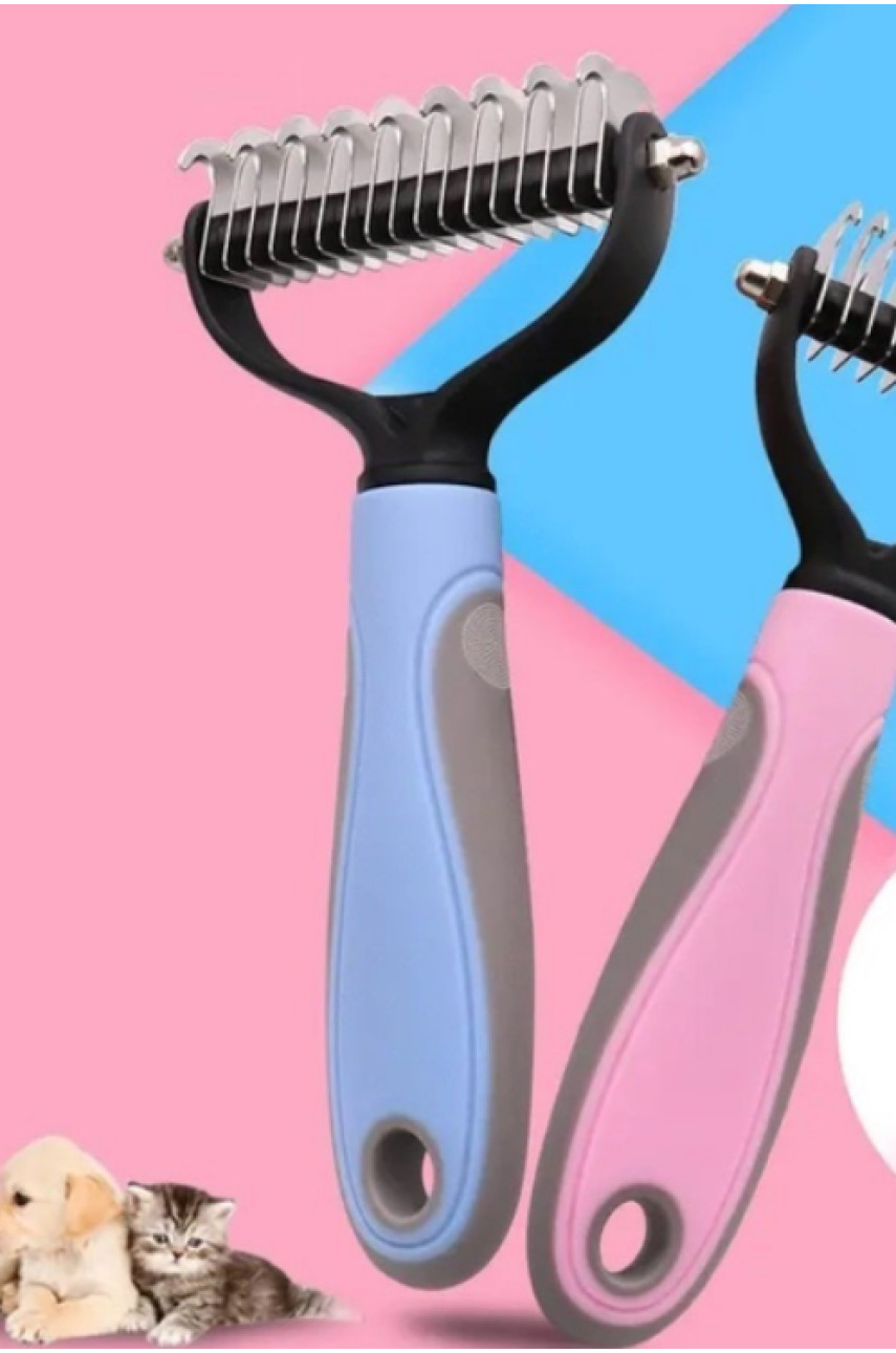 Двухсторонняя щетка-колтунорез для удаления шерсти кошек и собак 205522