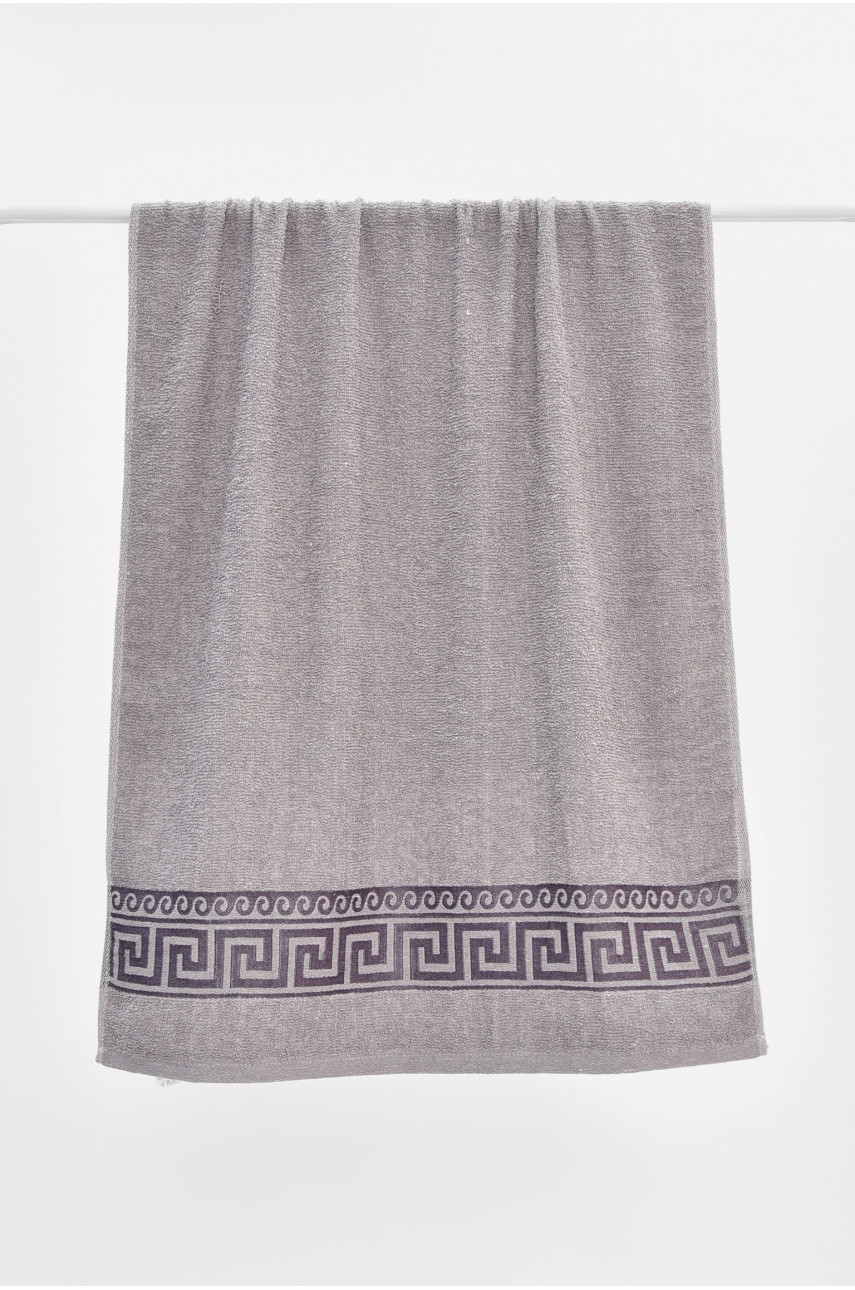 Рушник банний махровий сірого кольору 115219 205526