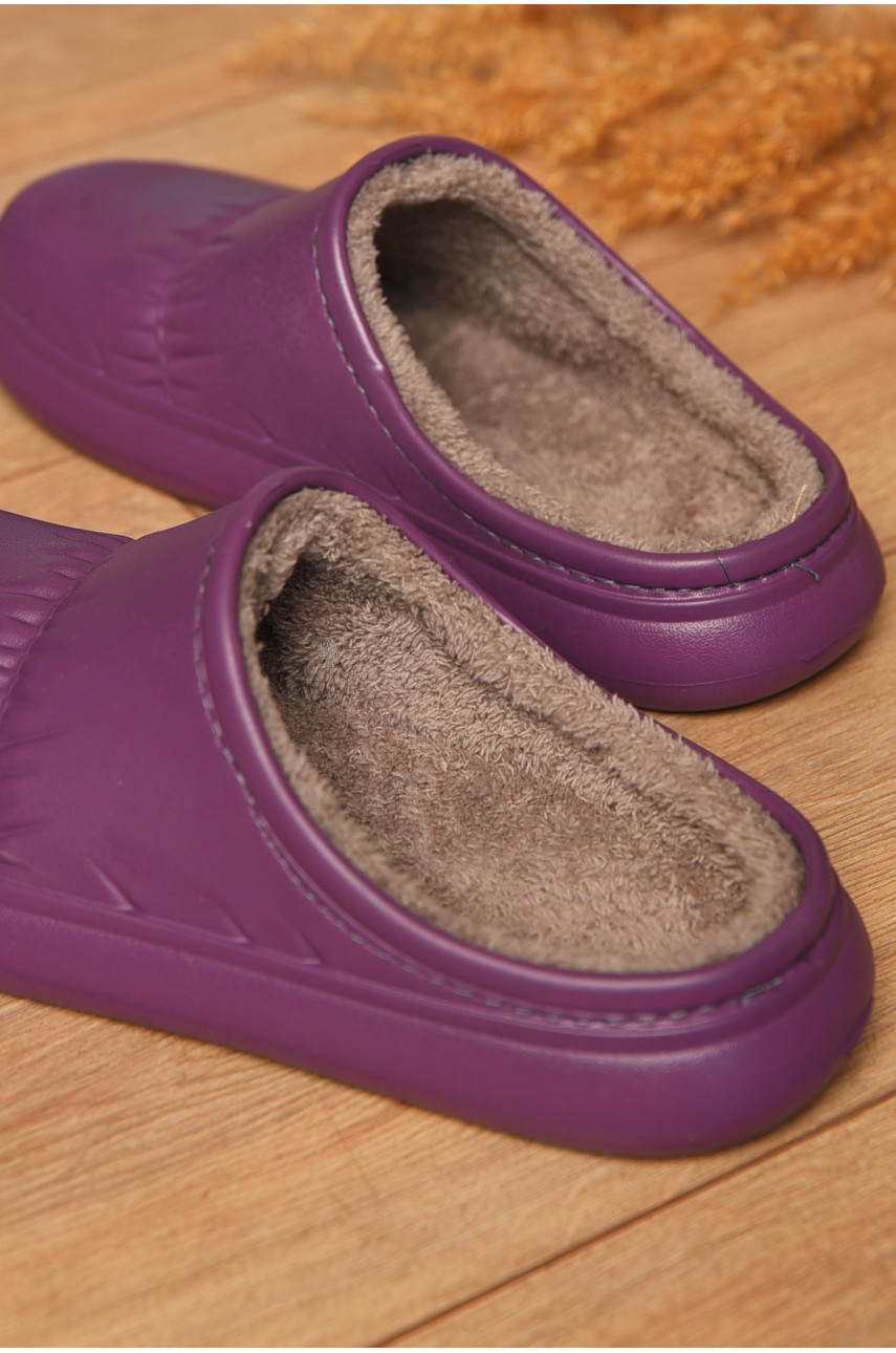 Калоші жіночі без задника утеплені бордового кольору С-114 205554