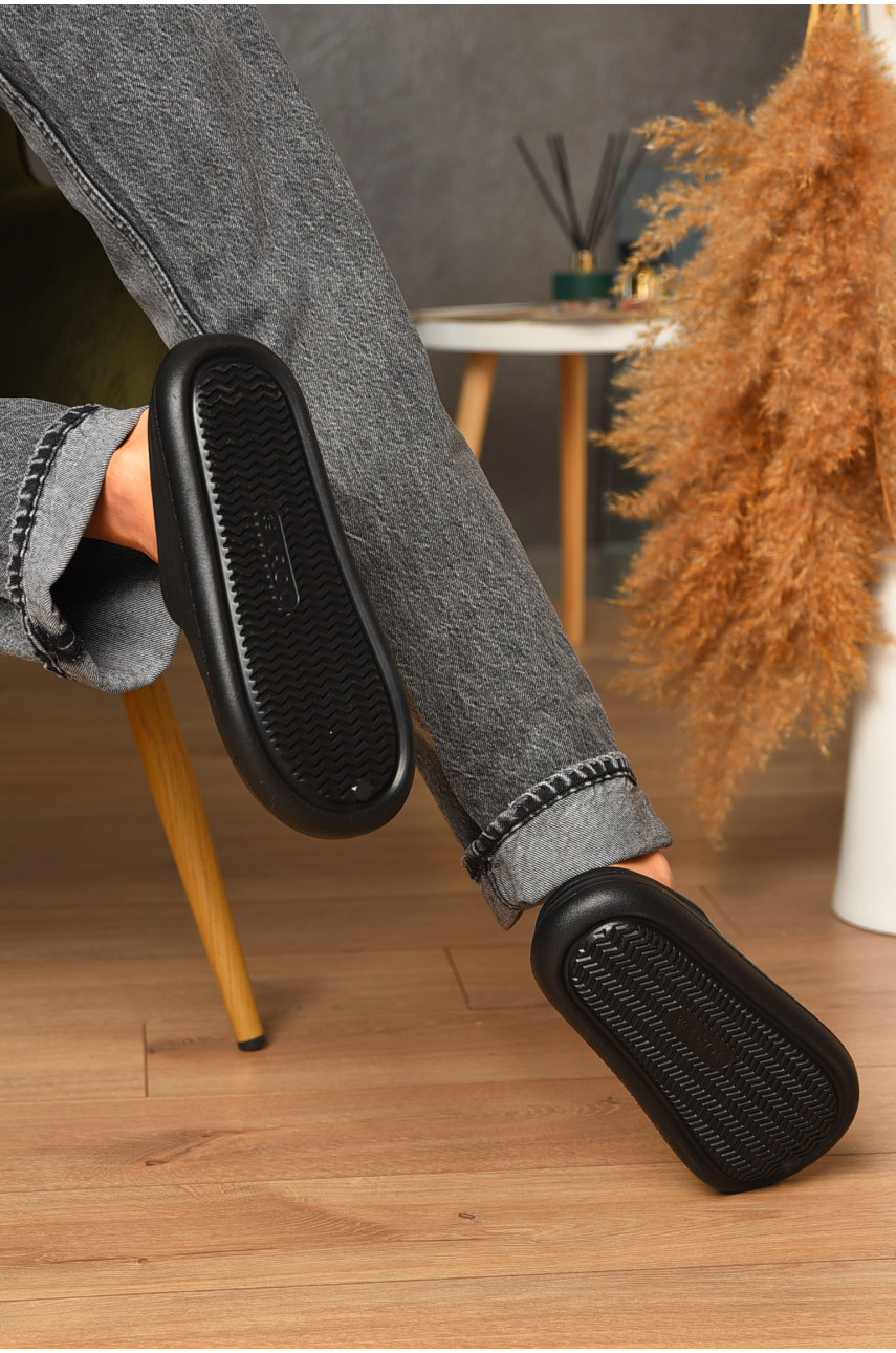 Калоші жіночі без задника утеплені чорного кольору С-114 205558