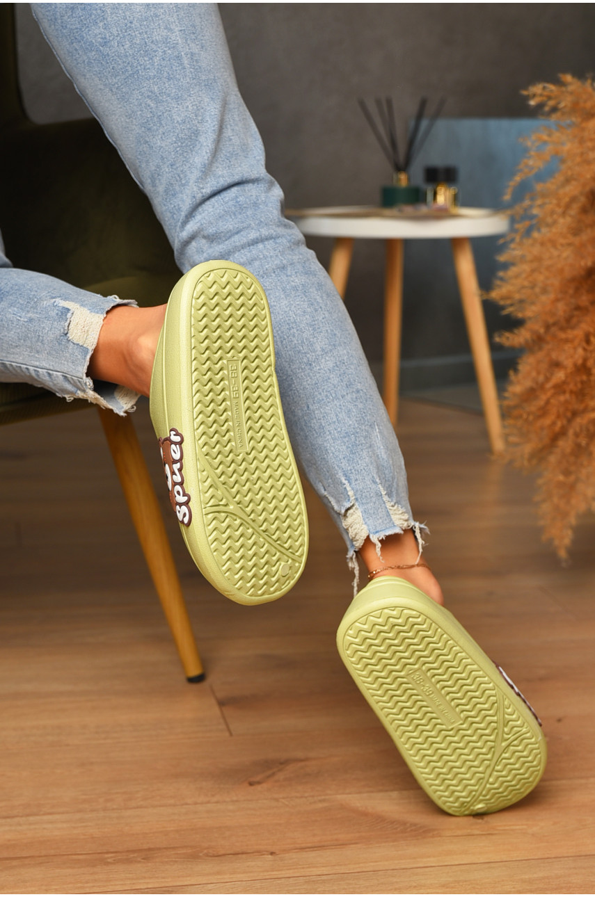 Калоші без задника утеплені салатового кольору 196 205560