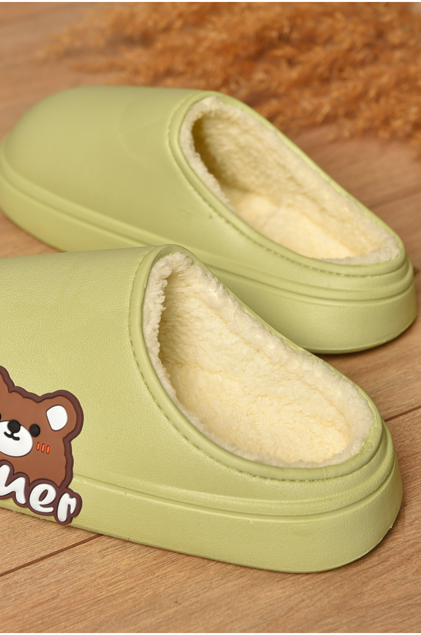 Калоші без задника утеплені салатового кольору 196 205560